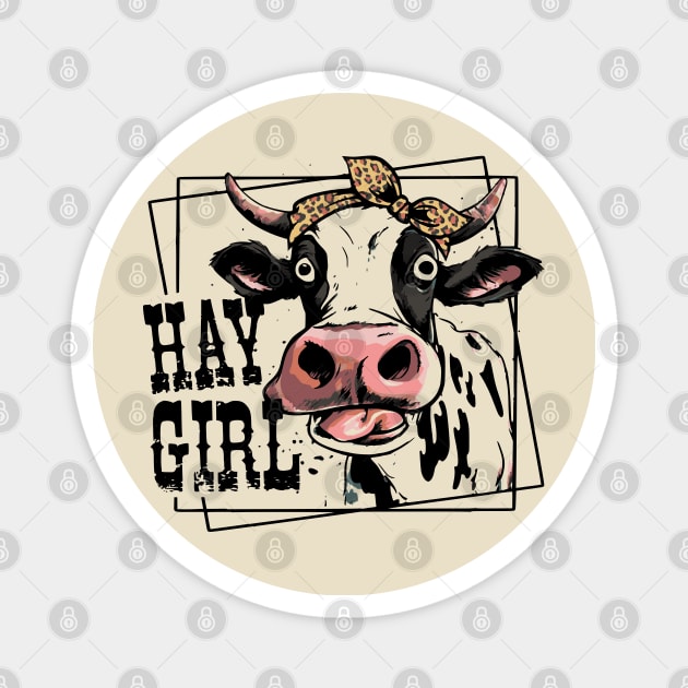 Hay Girl, Hay! fun western bandana heifer design Magnet by Luxinda